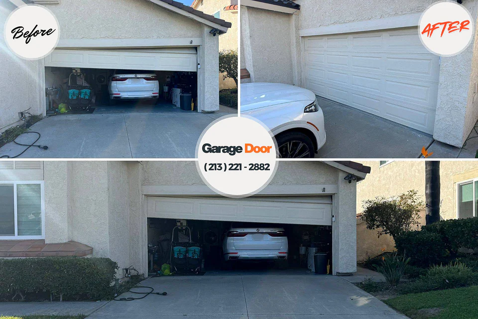 Before and after: garage door repair Sand Hill, PA
